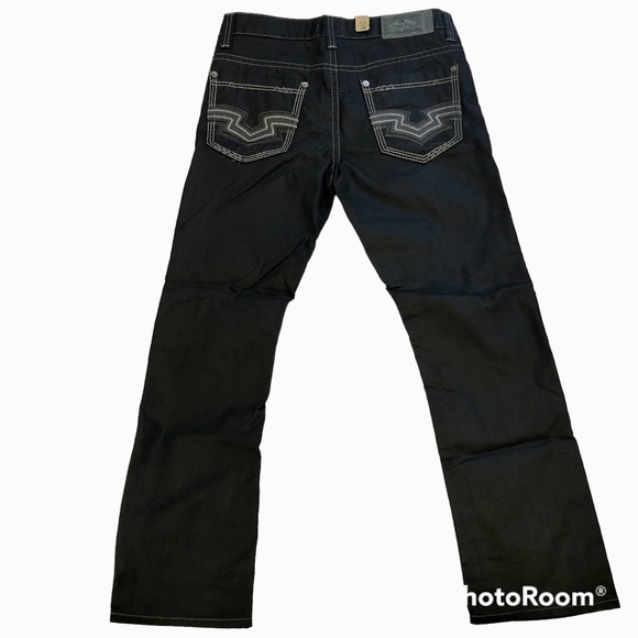 Antique Rivet Straight Leg Black Coated Denim Jeans No.10 Zip Men’s 32x30 NWT - Picture 12 of 12